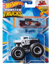 Бъги Hot Wheels Monster Trucks - Bone Shaker, с количка -1